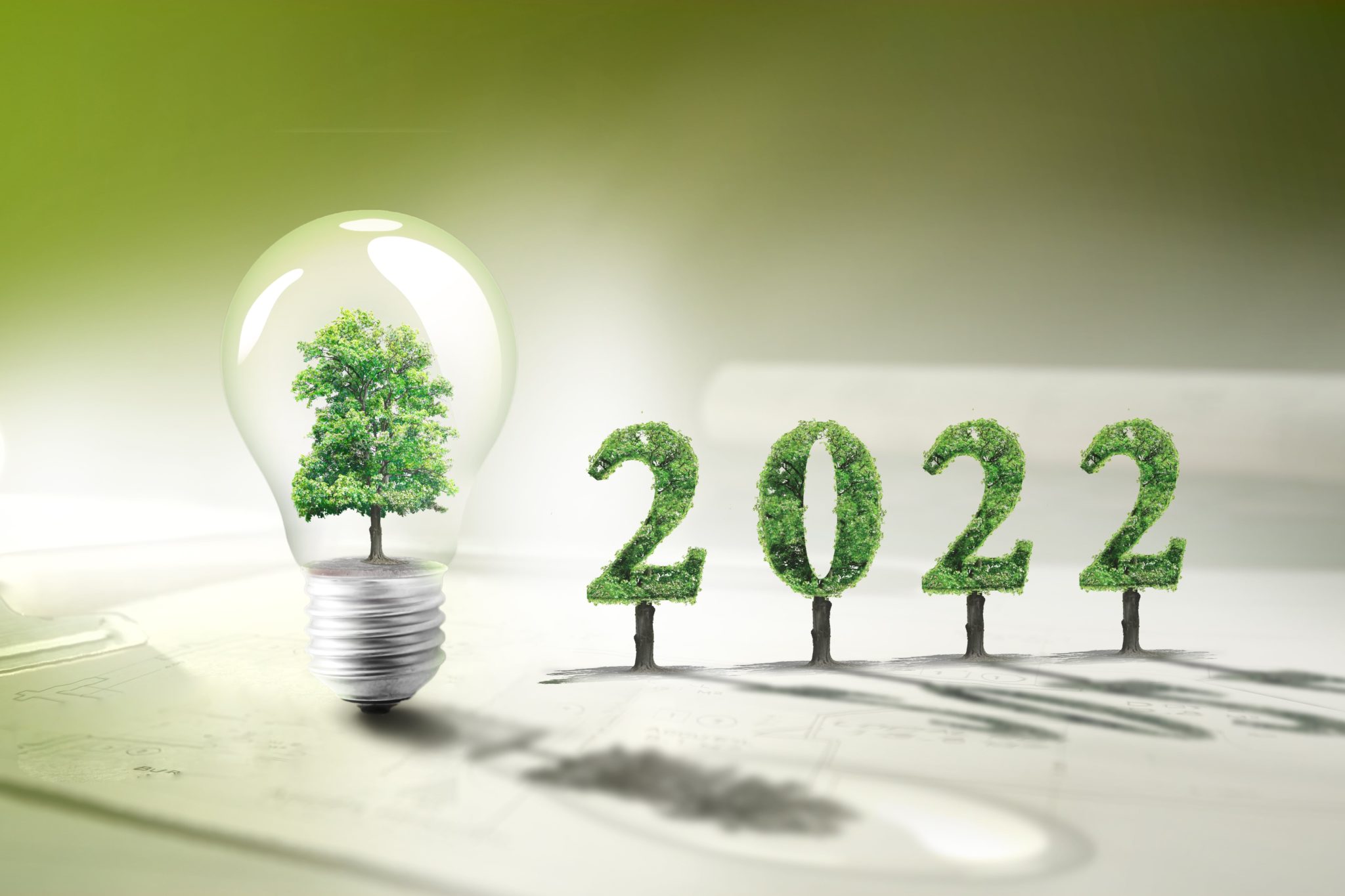 ecology house, tree and bulb